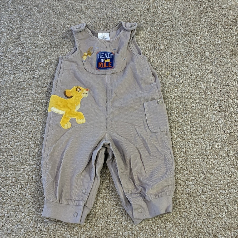 Disney Baby Lion King Romper 6 9 Months Corduroy Simba Ready To Rule Beige
